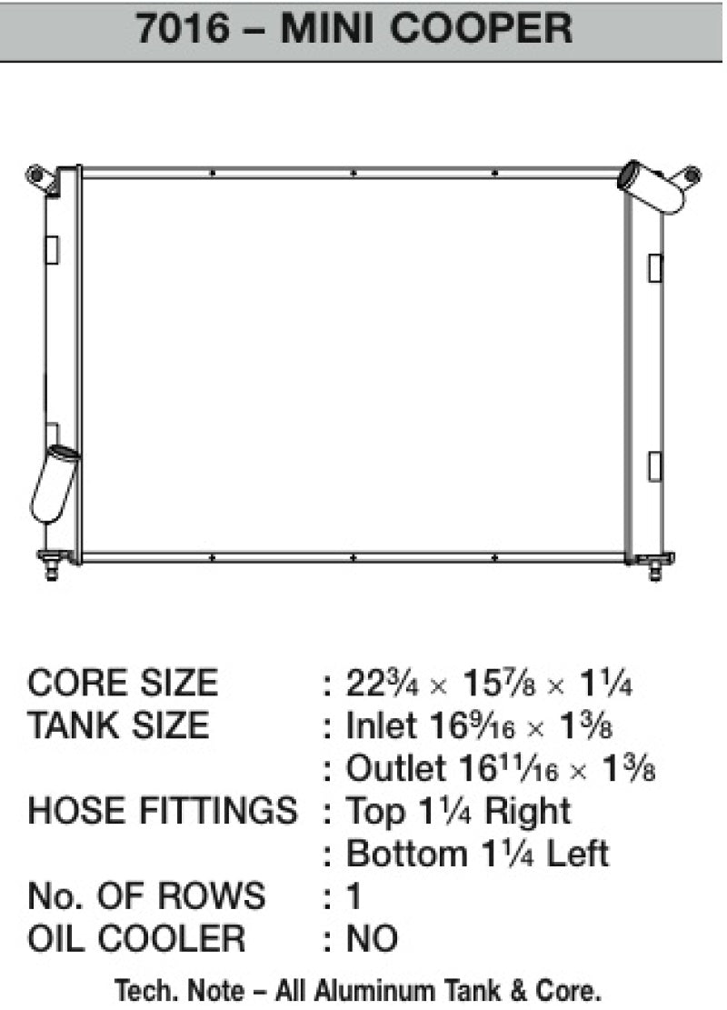 CSF 02-06 Mini Cooper S R53 Radiador Manual