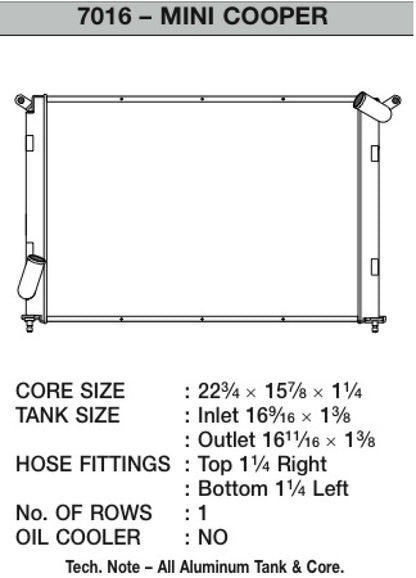 CSF 02-06 Mini Cooper S R53 Radiador Manual