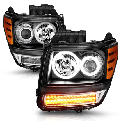 ANZO 2007-2012 Dodge Nitro Projetor Faróis c/ Halo Black (CCFL) G2