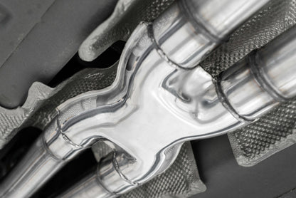 MBRP 2015+ Dodge Challenger 3.6L SS 2.5in Quad Tip Dividido Saída Traseira com Pontas de Fibra de Carbono - T304
