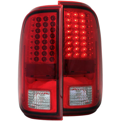 ANZO 2008-2015 Ford F-250 LED lanternas traseiras vermelho/transparente
