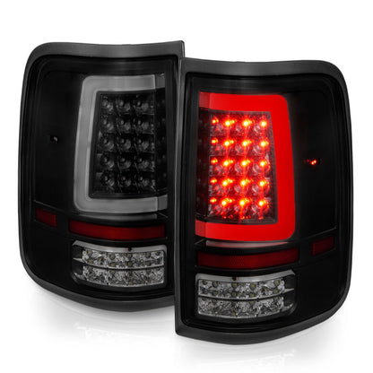 ANZO 2004-2006 Ford F-150 LED lanternas traseiras com barra de luz preta carcaça lente fumaça