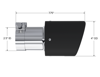 Punta de fibra de carbono universal MBRP 4in OD / 2.5in Inlet / 7.7in L