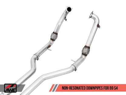 AWE Tuning Audi B9 S4 SwitchPath Exhaust - Não ressoado (pontas pretas de 102 mm)