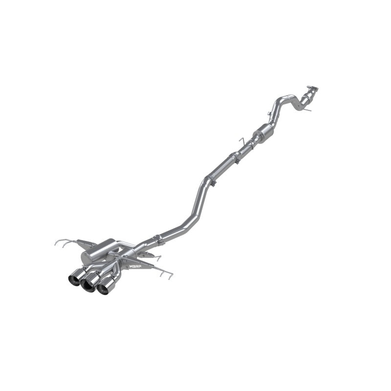 MBRP 17-22 Honda Civic Type R 2.0L T304 Acero inoxidable 3.0in Cat-Back con salida central triple