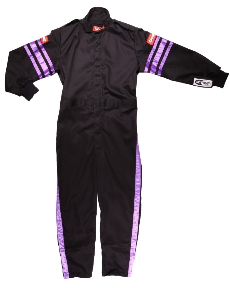 RaceQuip Purple Trim SFI-1 JR. Suit - Kids XL