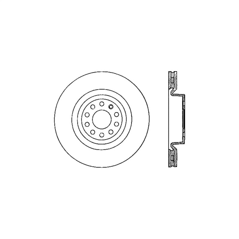 Stoptech 06-10 Audi A3 / 08-10 TT / 99-10 TT Quattro / 09 VW CC Frente Alto Carbono CRYO-STOP Roto