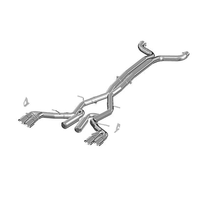 MBRP 2016 Chevy Camaro V8 6.2L 6spd 3in T409 Race Dual Cat Back con 4.5in Quad Dual Wall Tips