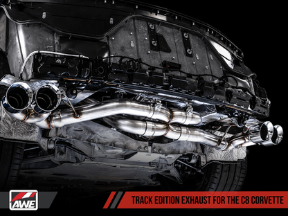 Escape AWE Tuning 2020 Chevrolet Corvette (C8) Track Edition - Quad Chrome Silver Tips
