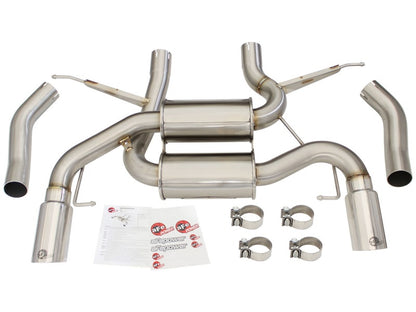aFe MACHForce XP Eixo traseiro de 2,5 polegadas Escape de aço inoxidável com pontas polidas 07-13 BMW 335i 3.0L L6 (E90/92)