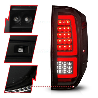 ANZO 2014-2021 Toyota Tundra LED luces traseras carcasa negra/lente ahumado