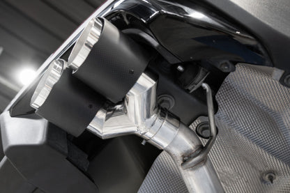 MBRP 20-21 Ford Explorer ST 3.0L EcoBoost Eje de salida trasero doble con puntas de fibra de carbono cuádruples - T304