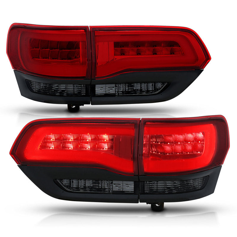 ANZO 2014-2016 Jeep Grand Cherokee Lanternas traseiras de LED vermelho/fumaça