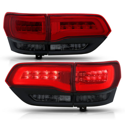 ANZO 2014-2016 Jeep Grand Cherokee Lanternas traseiras de LED vermelho/fumaça
