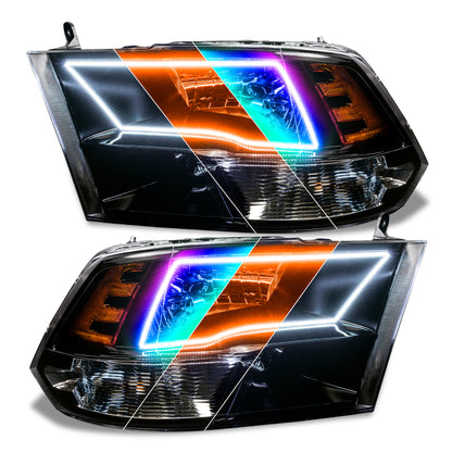 Oracle 09-18 Dodge Ram RGB+A + Switchback Quad Headlight Halo Kit w/ Simple Controller