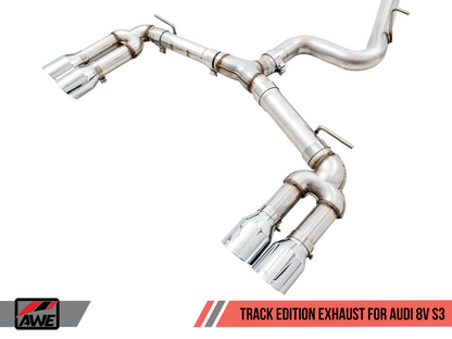 Escape AWE Tuning Audi 8V S3 Track Edition com ponteiras cromadas 102 mm
