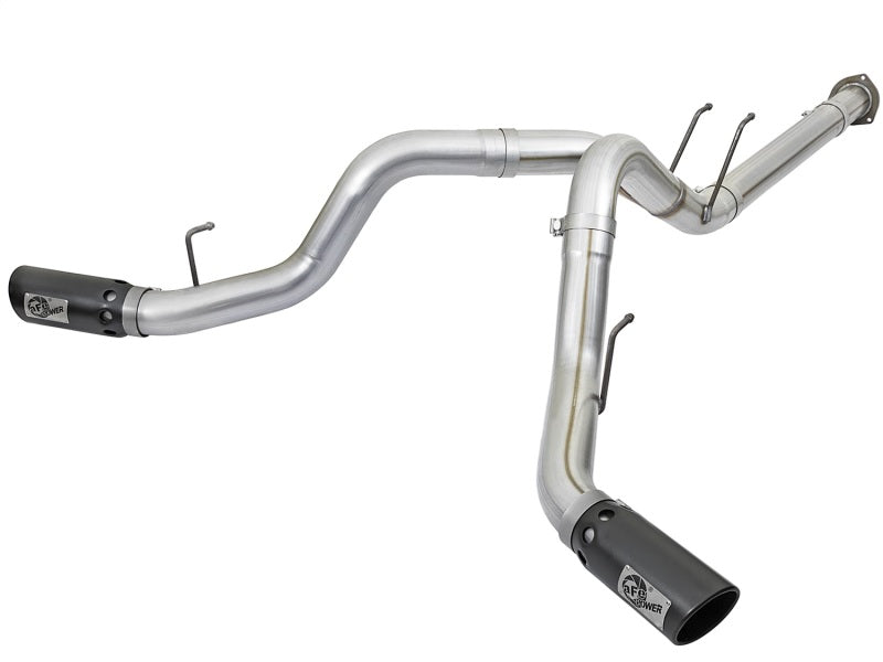 aFe ATLAS 4in DPF-Back Sistema de escape de acero alumbre con punta negra 2017 Ford Diesel Trucks V8-6.7L (td)