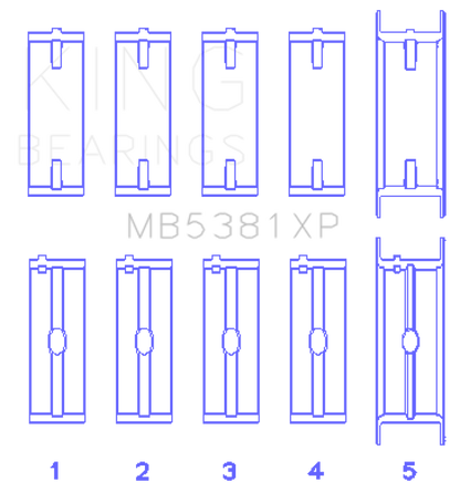 King Engine Bearings Holden 253/308CI 5.0L/5.7L (Size STD) Main Bearing Set