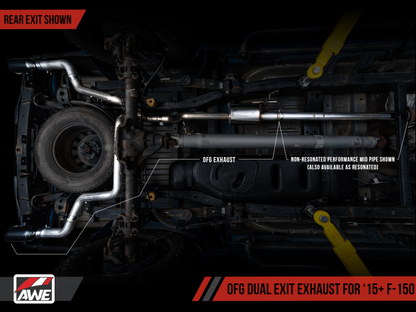 AWE Tuning 2015+ Ford F-150 desempenho sem ressonância Tubo intermediário