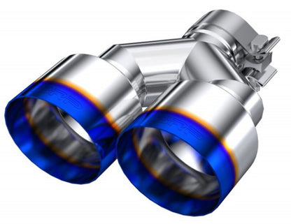 Punta de extremo quemado MBRP 2.5 ID Dual 4 OD Out 9.55 longitud Pared simple Acero inoxidable 304 Lado de paso