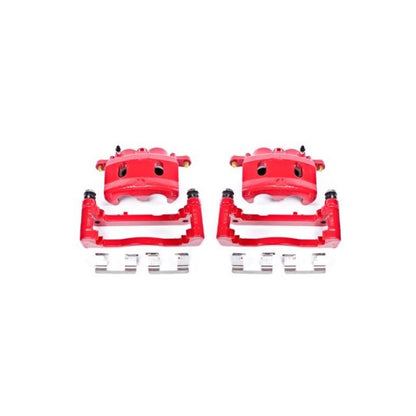 Power Stop 07-08 Cadillac Escalade Pinzas delanteras rojas con soportes - Par