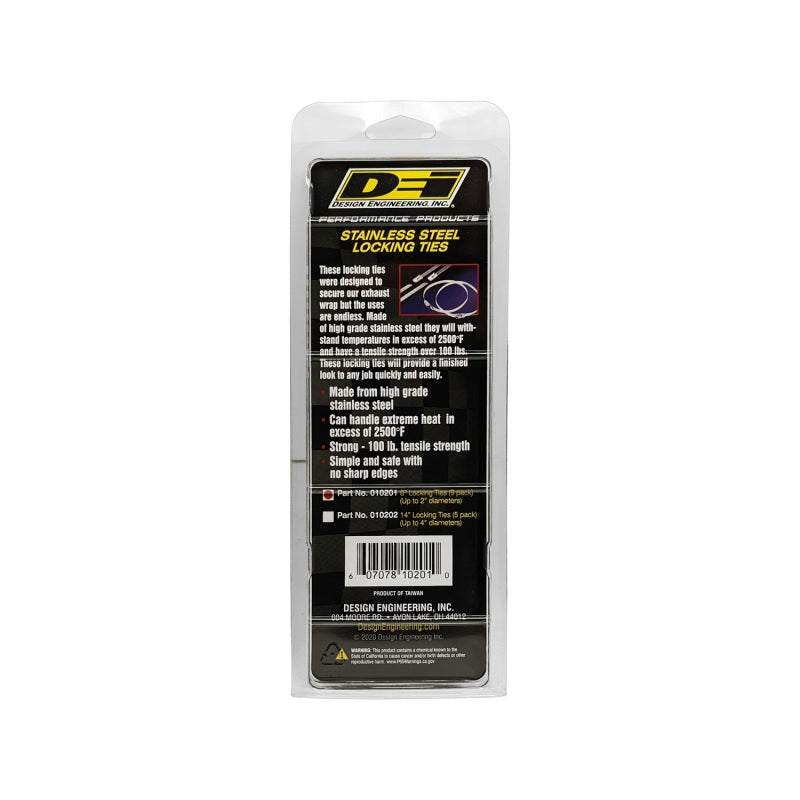[GARAGE SALE] - DEI Stainless Steel Locking Tie 8in - 8 per pack