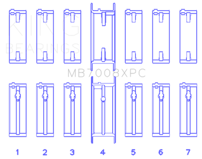 King Engine Bearings Nissan 2.5L RB25DET 24V (Size STDX) Coated Performance Main Bearing Set