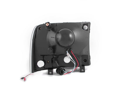 ANZO 2000-2004 Ford Excursion Faróis de cristal preto com LED 1pc