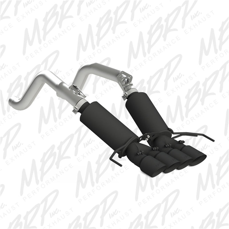 MBRP 14-19 Chevy Corvette V8 6.2L 3in Black Dual Cat Back con puntas de pared dual cuádruple de 4in