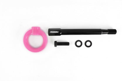 Perrin 08-14 Subaru WRX/STI Kit de gancho de remolque (delantero) - Hyper Pink