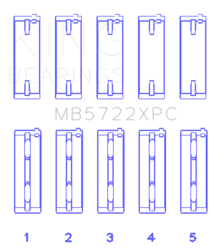 King Engine Bearings Mitsubishi 4B11T EVO X 2007+ (Size .026) Coated Performance Main Bearing Set