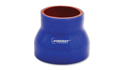 Conector de transição de silicone reforçado vibrante com 4 camadas - ID de 2,5 pol x ID de 3 pol x 3 pol de comprimento (AZUL)