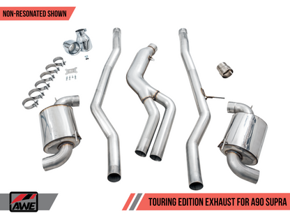 AWE 2020 Toyota Supra A90 Non-Resonated Touring Edition Escape - 5 pol Chrome Silver Tips