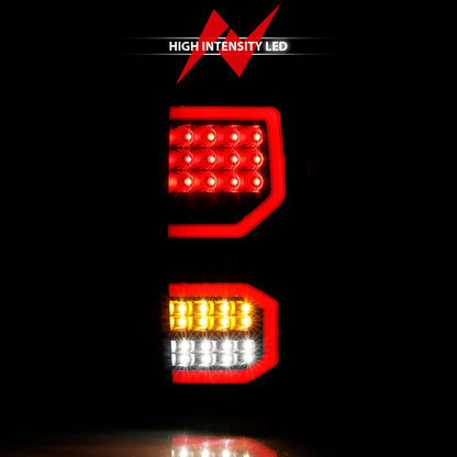 ANZO 2007-2013 Toyota Tundra Lanternas traseiras de LED estilo prancha pretas com lentes fumê