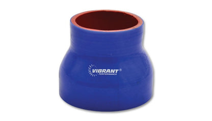 Conector de transição de silicone reforçado vibrante com 4 camadas - ID de 2,5 pol x ID de 3 pol x 3 pol de comprimento (AZUL)