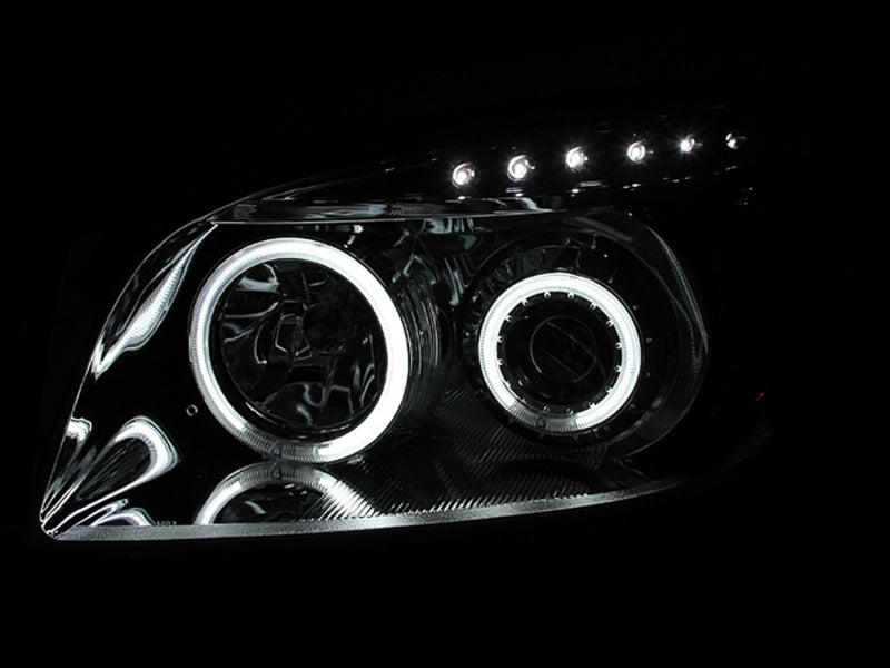 ANZO 2006-2008 Toyota Rav4 Projetor Faróis com Halo Preto