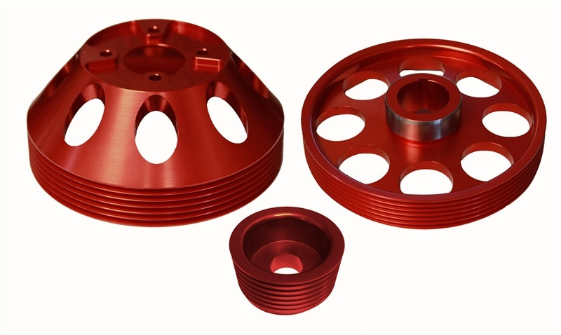 Torque Solution Combo de polea ligera WP/Crank/Alt (rojo): Hyundai Genesis Coupe 3.8 2010+