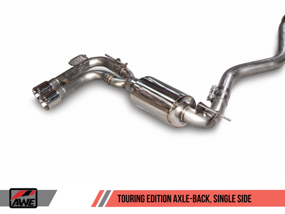 AWE Tuning BMW F3X 28i / 30i Touring Edition Escape con eje trasero de un solo lado - Puntas plateadas de 80 mm