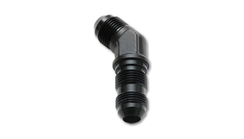 Adaptador de mamparo Vibrant -6AN Codo de 45 grados - Solo negro anodizado