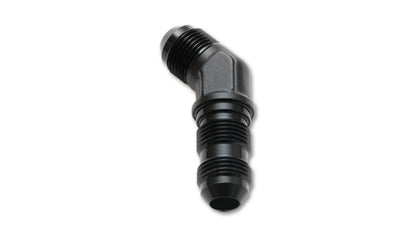 Adaptador de mamparo Vibrant -6AN Codo de 45 grados - Solo negro anodizado