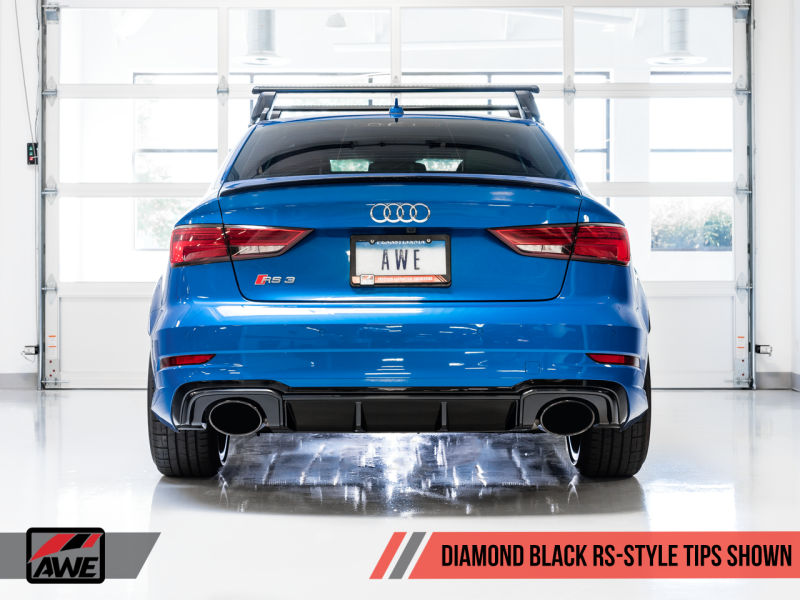 AWE Tuning 17-19 Audi RS3 8V SwitchPath Escape c/Diamond Black RS-Style Tips