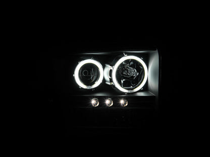 ANZO 2005-2007 Ford Excursion Projector Faróis c/ Halo Black c/ Faixa de LED (CCFL) 1pc