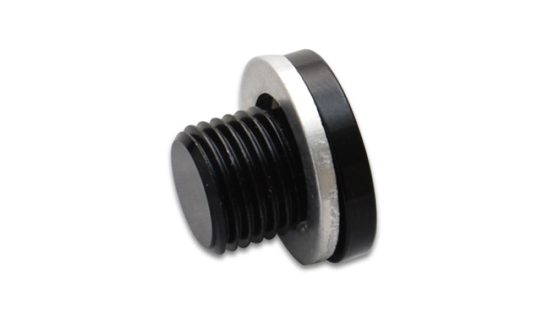 Tapón de puerto de aluminio métrico Vibrant M18 x 1,5 con arandela de presión