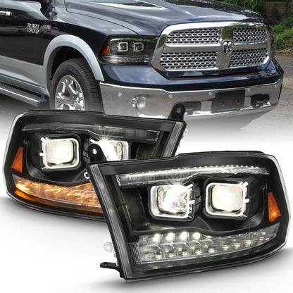 ANZO 2009-2018 Projetor Dodge Ram 1500 HL Switchback Cromado Âmbar