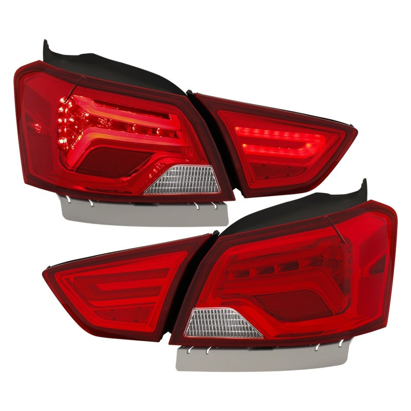 Lanternas traseiras de LED ANZO 14-18 Chevrolet Impala vermelho/transparente