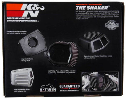K&N Street Metal Intake System for 08-16 Harley-Davidson Touring Models - Shaker Black