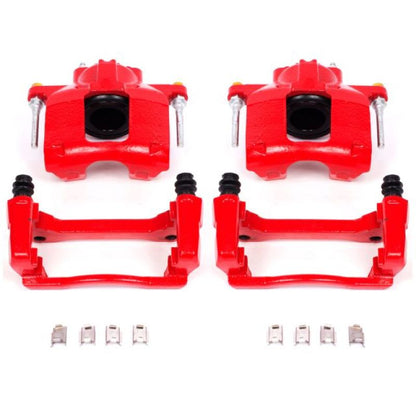 Power Stop 08-16 Chrysler Town &amp; Country Pinzas delanteras rojas con soportes - Par