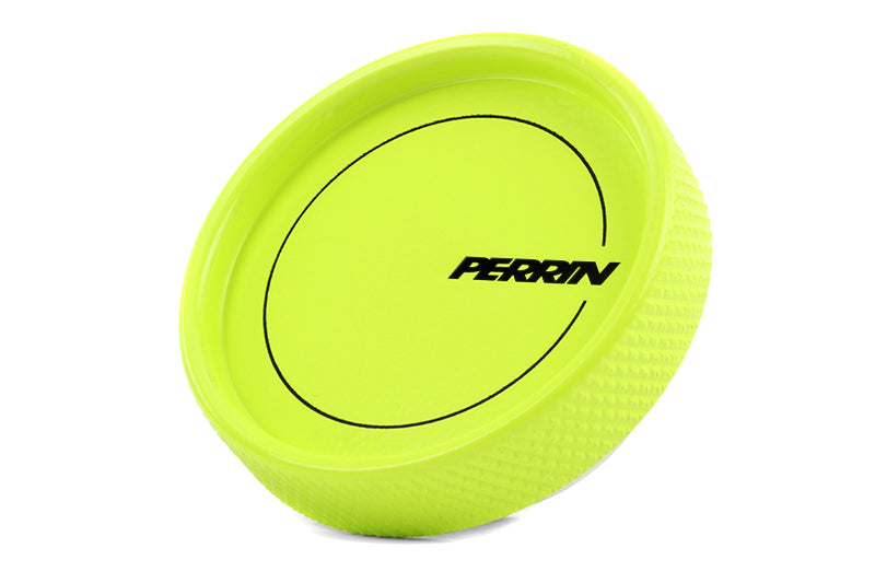 Perrin 02-21 Subaru WRX / 2022 BRZ &amp; GR86 / 04-21 STI / 00-18 Forester XT Tapa de llenado de aceite - Amarillo neón