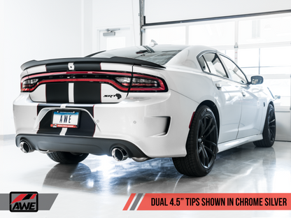 AWE Tuning 2015+ Dodge Charger 6.4L/6.2L SC Non-Resonated Touring Edition Escape - Silver Tips