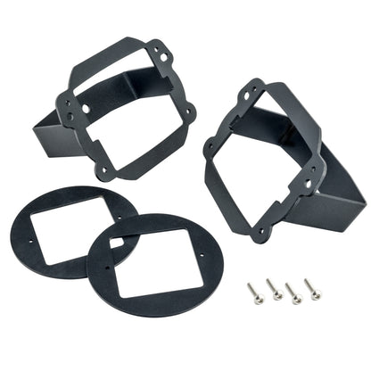 Oracle Jeep JK Fog Light to Cube Light Conversion Mount Brackets (Pair) w/ Bezel